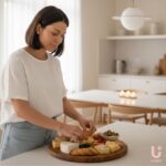 Woman preparing simple snacks at home for unexpected guests