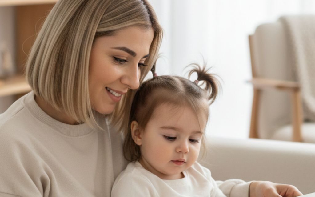 Mother and child sharing a meaningful everyday moment at home