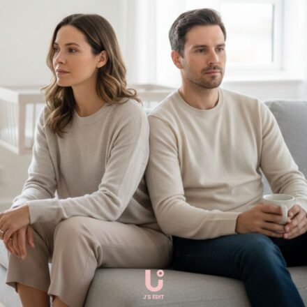 Couple experiencing emotional distance in a relationship at home