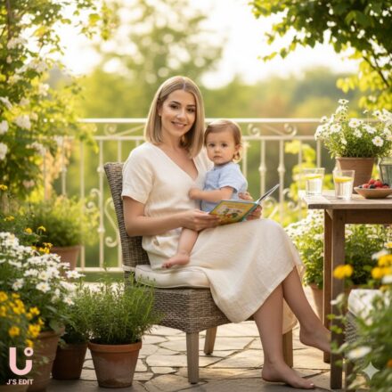 Mother and child enjoying simple low-effort activity together at home